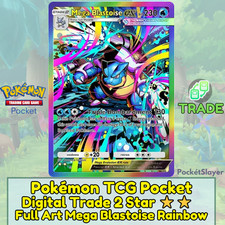 【COMERCIO DIGITAL】 Pokemon TCG Pocket 2 Estrellas Arte Completo Mega Blastoise Rainbow Crimso