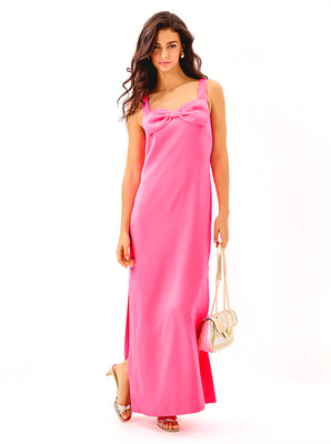 LILLY PULITZER SIZE 12 BRIA MAXI DRESS *SUNKISSED PINK* STUNNING