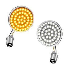 1157 Front LED Turn Signals 2 Inch Bullet Blinkers SMD Panel Compatible Amber