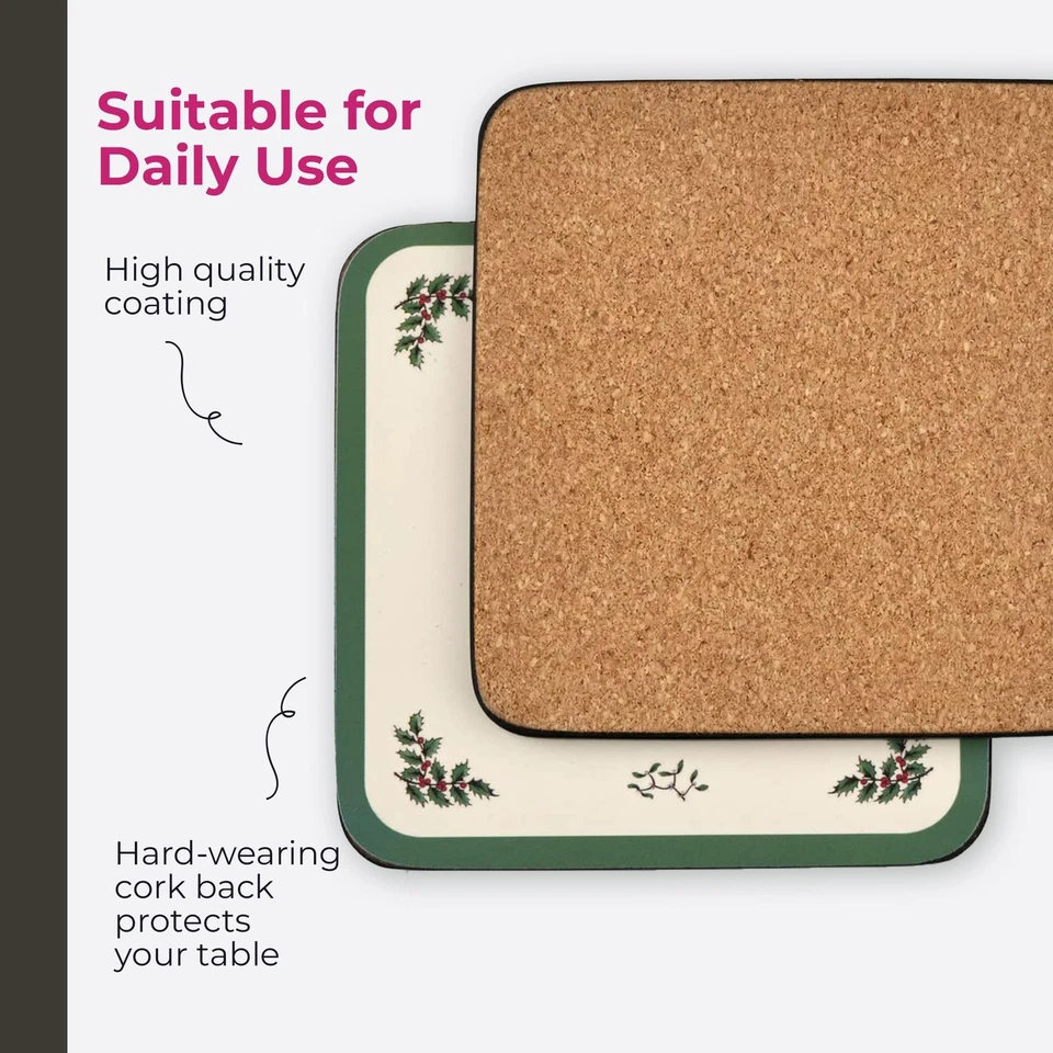 Праздничные подставки Spode для рождественской елки (набор из 6) — пробковая доска - Изображение 4 из 4