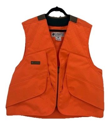Columbia Sportswear Company Men's Orange XL Hunting Vest Pockets Zipper Front