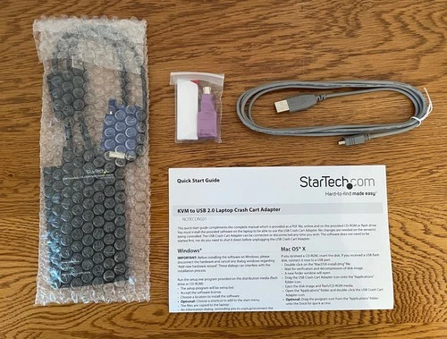 StarTech KVM Console to USB 2.0 Portable Laptop Crash Cart Adapter NOTECONS01