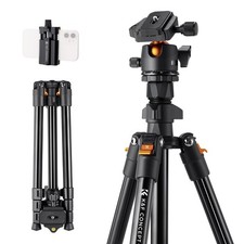 K F CONCEPT 64" Camera Tripod Lightweight w/ Cellphone Clip for Smartphone Live