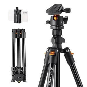 K&F CONCEPT 64" Caméra Tripod léger avec Clip pour Smartphone Live