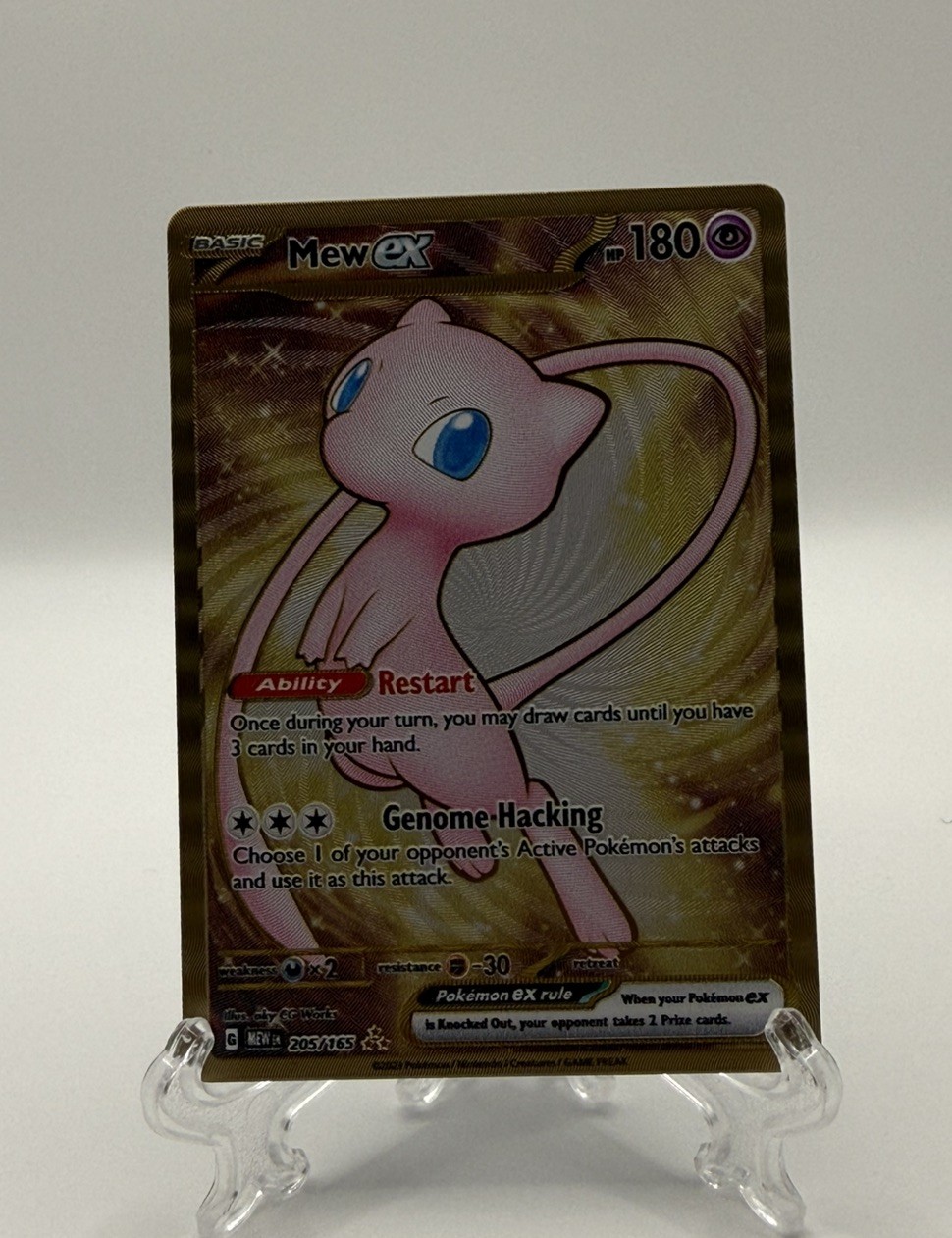 Pokémon TCG Mew EX Metal Gold NM 205/165 Scarlet & Violet 151 Promo Card