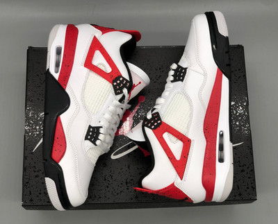 Jordan 4 ''Red Cement'' Retro Basketball Men's Mid Top Shoes