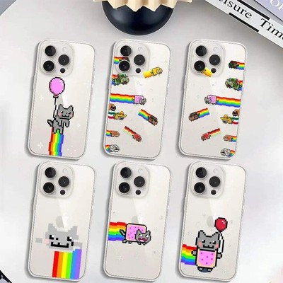 Süße N-Nyan Katze Handyhülle weich transparent stoßfest für iPhone 17,16,15,14,13