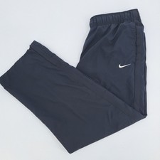 Nike Woven Lined Track Pants Mens Large Polyester Navy Blue Drawstring Pocket