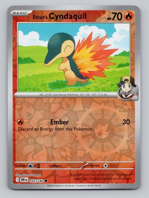 #ad #ad Reverse Holo Ethan#x27;s Cyndaquil #032 182 Common SV10: Destined Rivals Pokemon $0.99