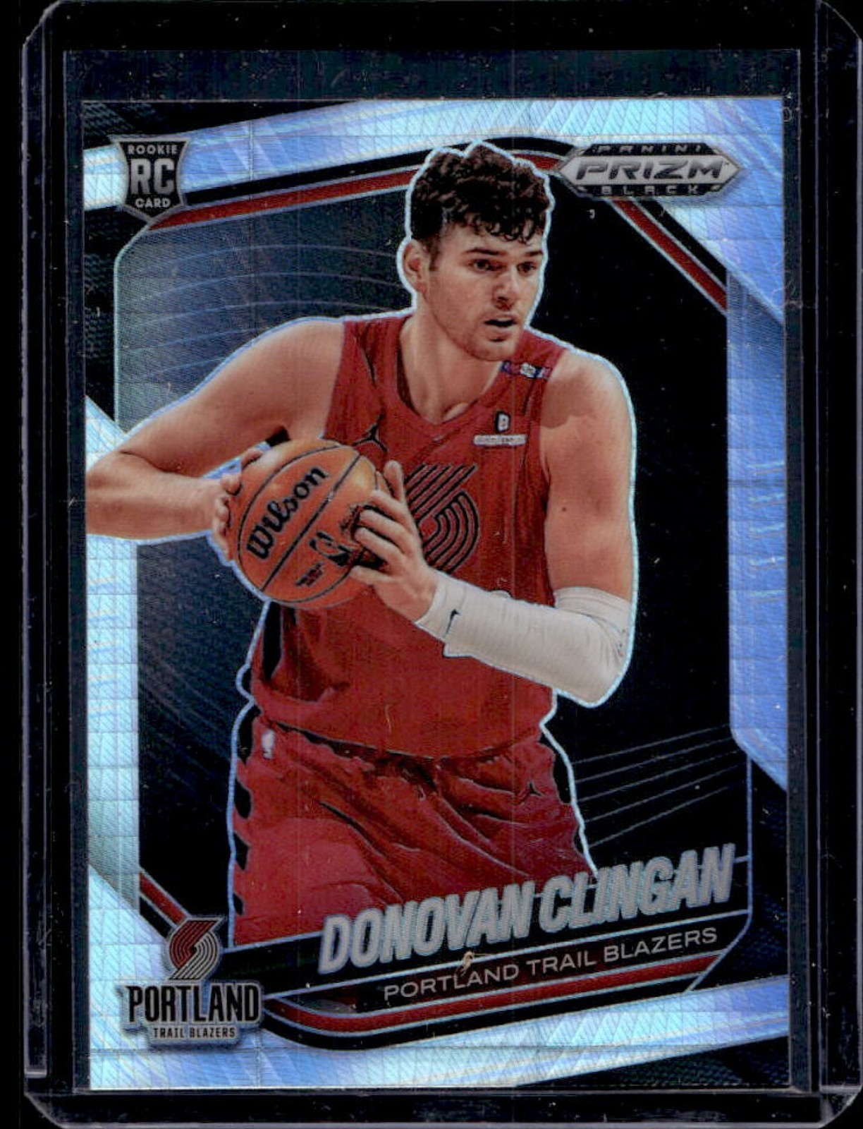 2024-25 Prizm Black Donovan Clingan RC Hyper Prizms #131 Trail Blazers