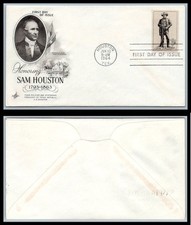 US FDC # 1242 3c Sam Houston   ArtCraft   1964, 9p8006