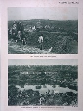Stampa del 1928 Visioni Istriane Valle Draga Stagno Isola Cissa Pesca Sciabica