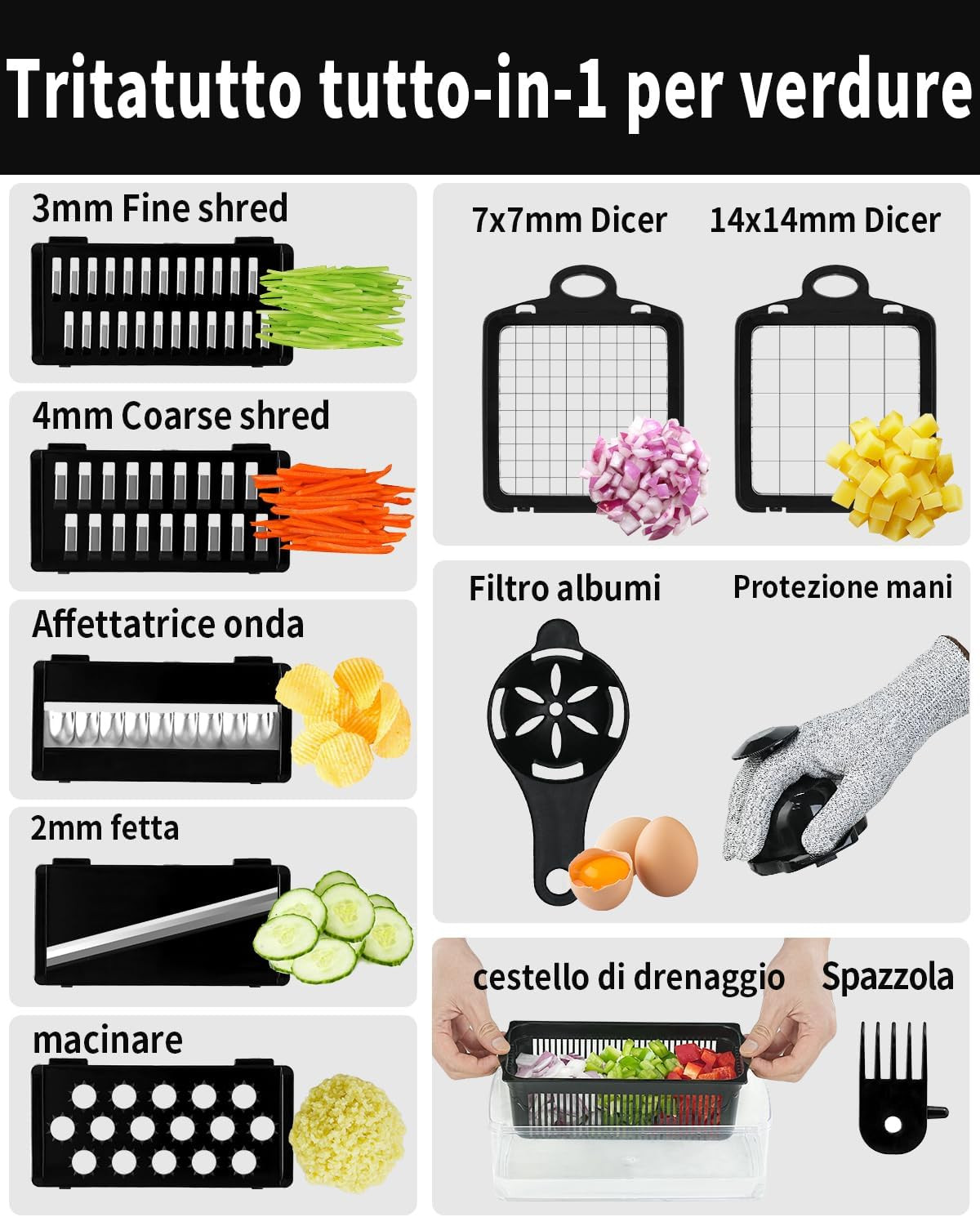 Mandolina per Verdure Professionale,Affettaverdure E Mandolini Da Cucina Manuale - 2