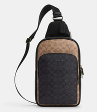 Coach Ethan Pack In Blocked Signature Canvas Backpack NWT CX394