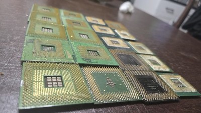 20x SCRAP GOLD RECOVERY  GOLD PINNED CPU Amd Pentium 4 Xeon Mixed Lot 