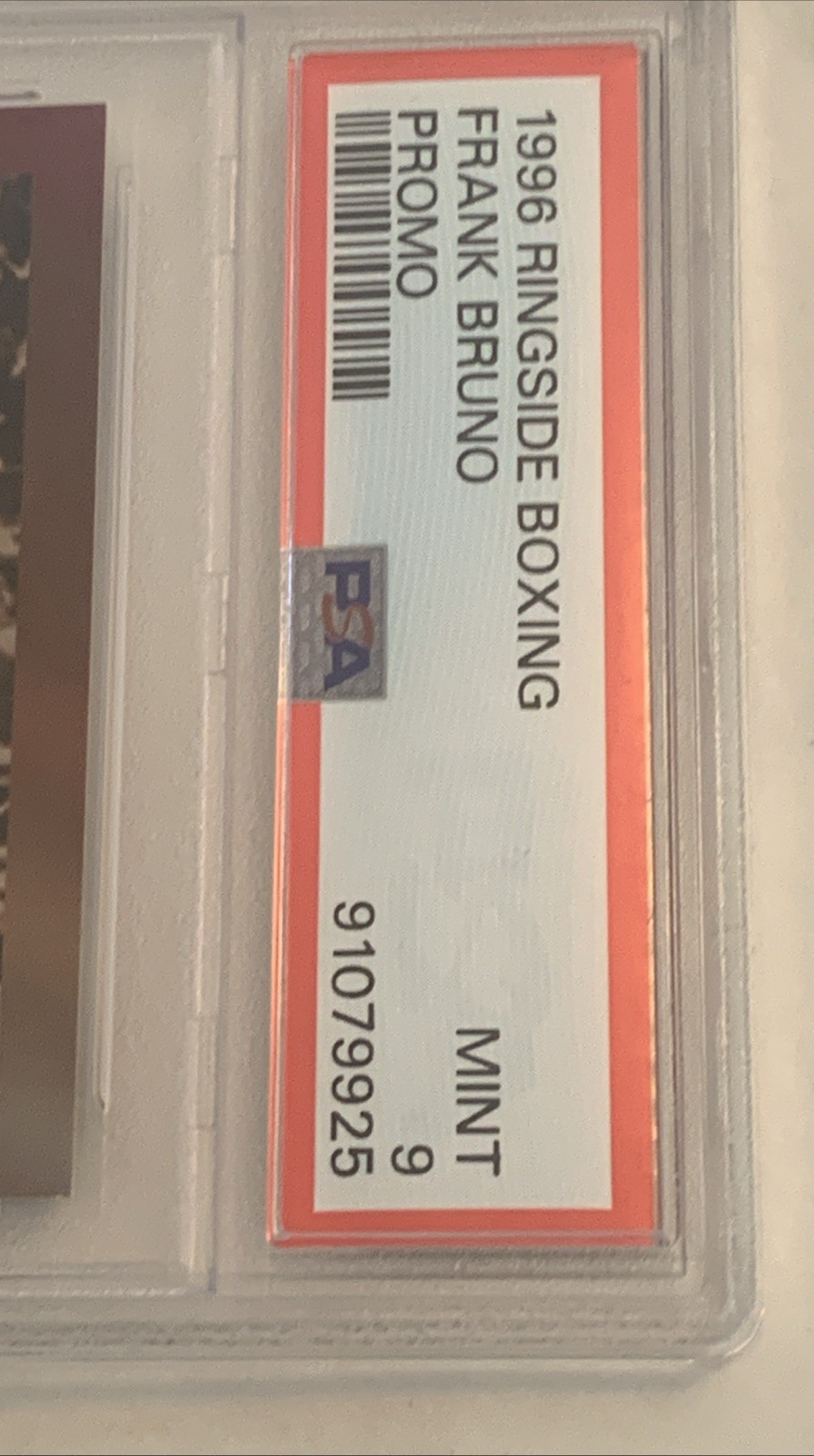 1996 Ringside Boxing Frank Bruno With Mike Tyson PROMO PSA 9 Series 1 Sample NFR view 6