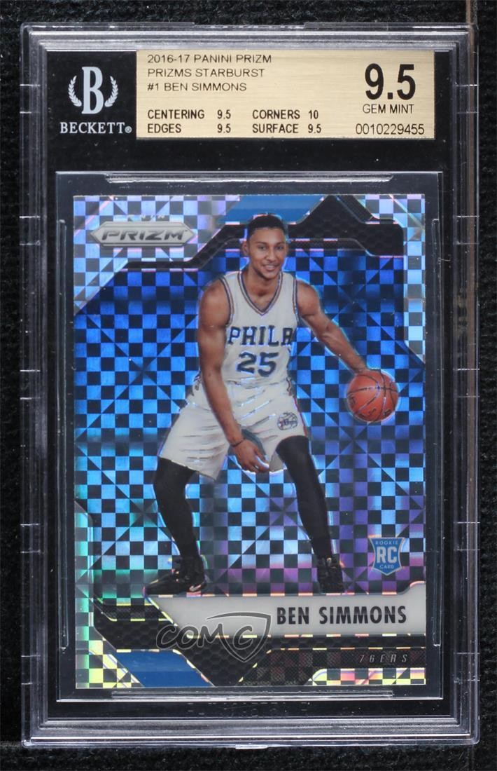 2016-17 Panini Prizm Retail Starburst Prizm Ben Simmons #1 BGS 9.5 GEM MINT ob9