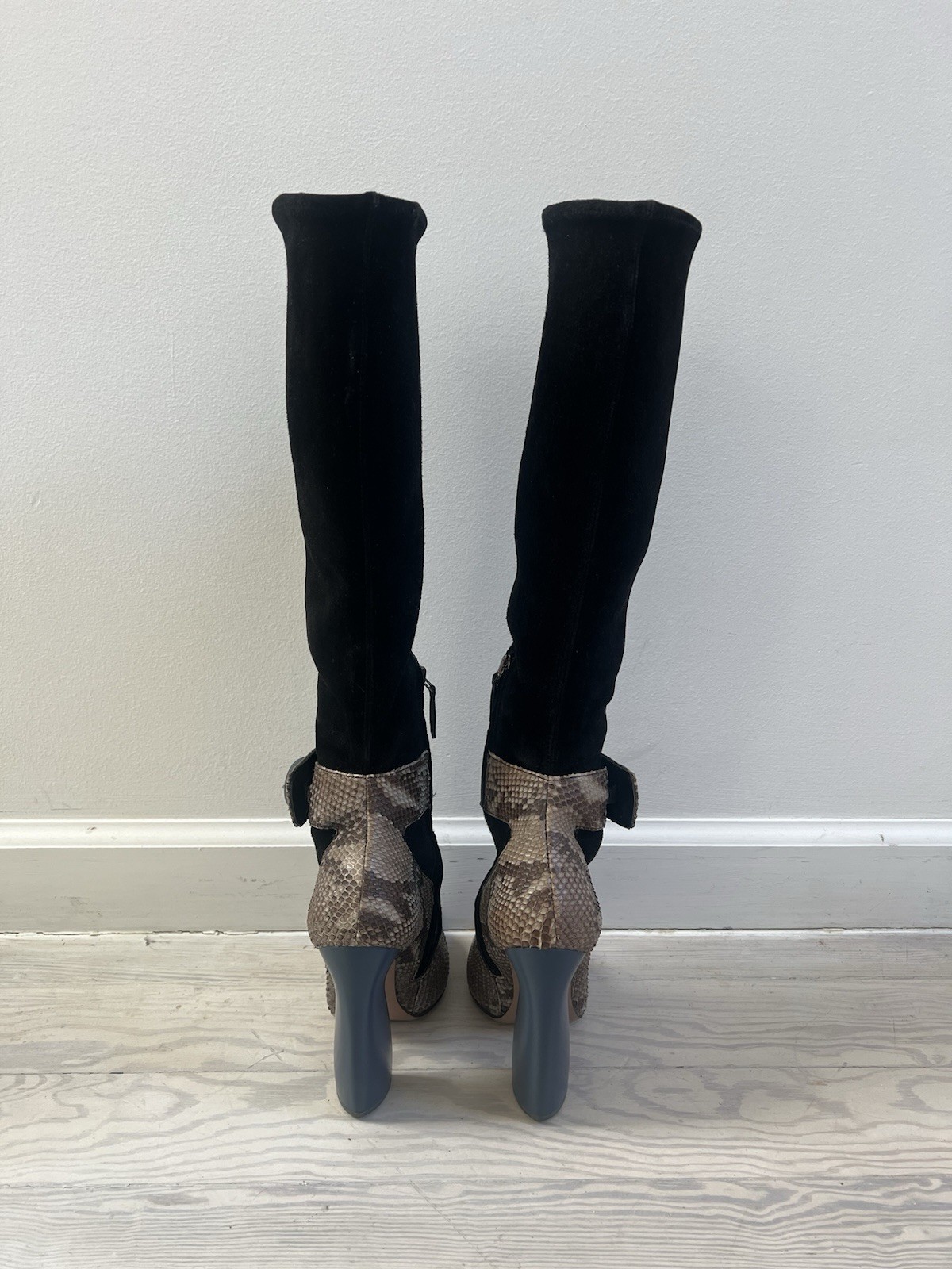 Vintage 2011 Prada Suede and Python Snakeskin Mar… - image 4