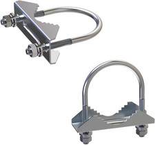 2 PCS Stainless Steel Antenna Mount Clamp U-Bolt Mounting Hardware  All Nuts and