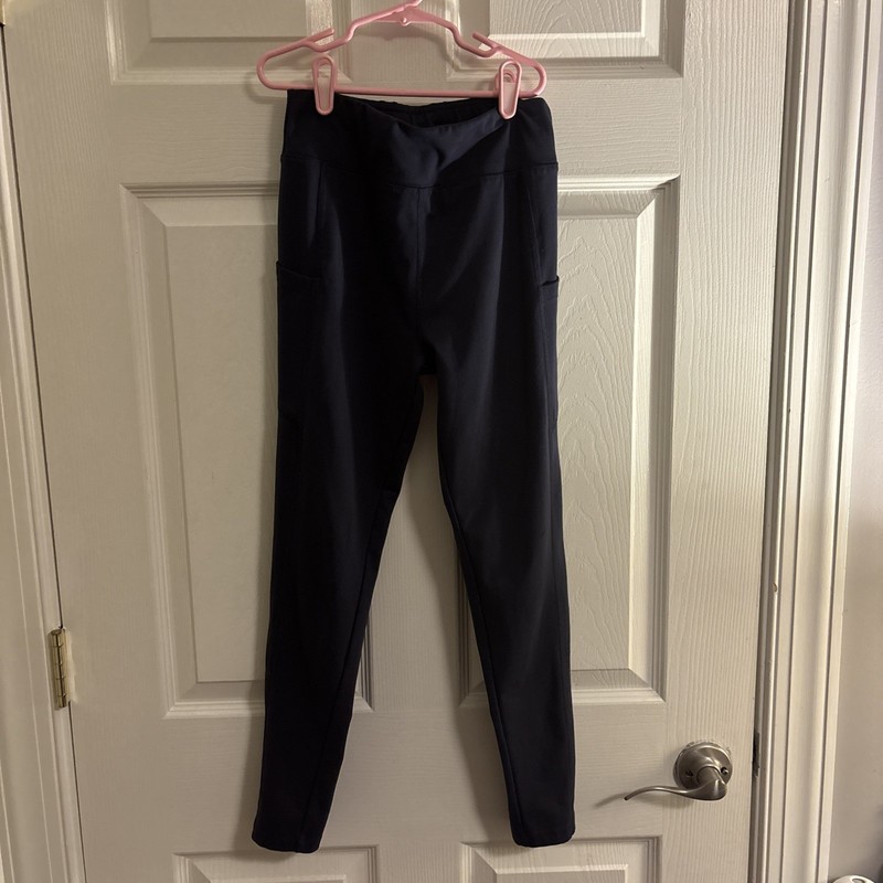 Runway Girl’s Leggings Navy L (12-14) Quick Dry Moisture Wicking, Pockets