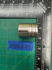 Vintage Snap-On TW-321 1" Chrome Shallow Socket 6 Point 1/2" Drive, Made In USA