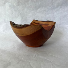 Vintage Wood Burl Bowl with Live Edge Natural Cottagecore Wooden Decor