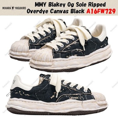 MMY Blakey OG Sole Ripped Overdye Canvas Black A16FW729