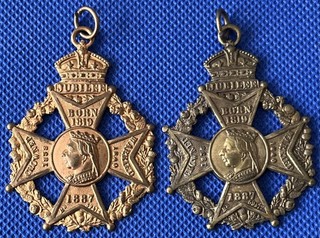 Two 40 mm Queen Victoria 1887 Golden Jubilee Medals.