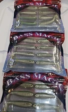 Lot of 3 - Luck E Strike Bass Magic 2.5” Soft Plastic Bass Swimbait Lures 