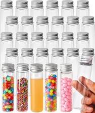 Berenti 30 PCS Plastic Test Tubes with Caps (50 ml) - 28 x 109 mm (W x L) Clear 