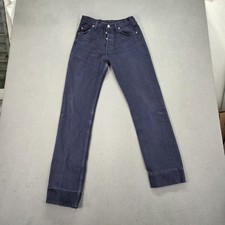 Vintage Levis 501 Jeans Mens Blue Made USA Button Fly Altered Hem Fits 24x30 90s