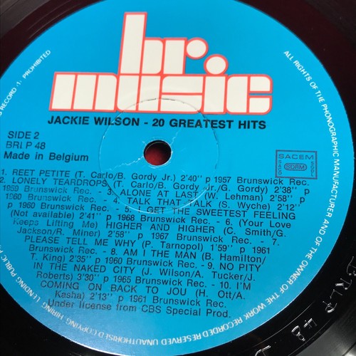JACKIE WILSON 20 Greatest Hits 1985 vinyl LP best of Reet Petite record - Picture 3 of 4