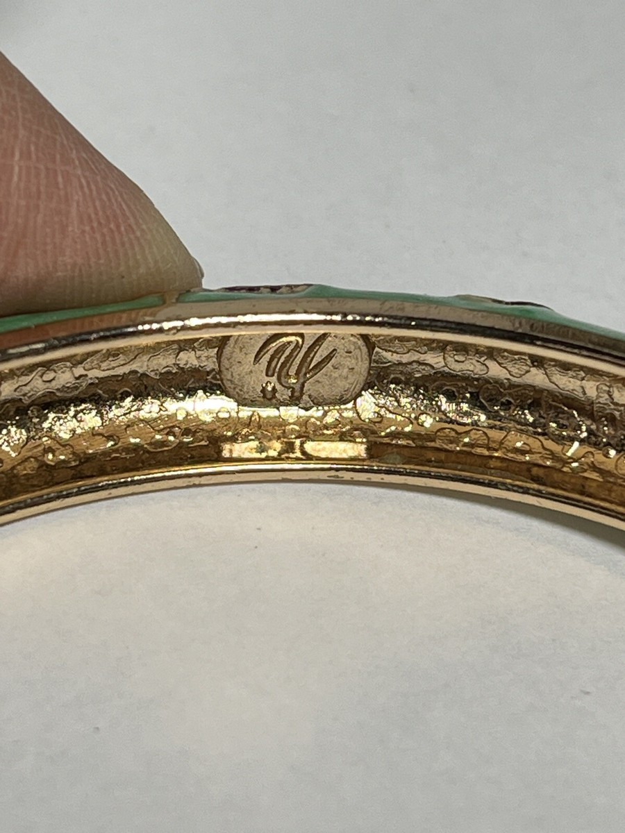 Jin Long Xing Chinese Cloisonne Bangle Bracelet Floral