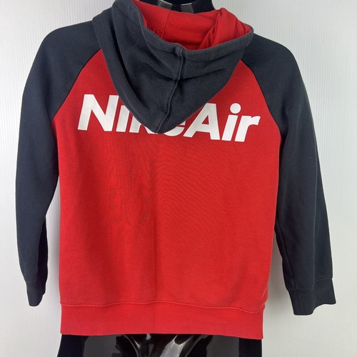 Nike Air Colourblock Full Zip Hoodie Youth M Black/Red 47/55 - Picture 2 of 9