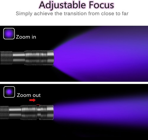 395nm UV Stiftlicht mit Akku Wiederaufladbare LED Schwarzlicht Taschenlampe Mini - Bild 3 von 10
