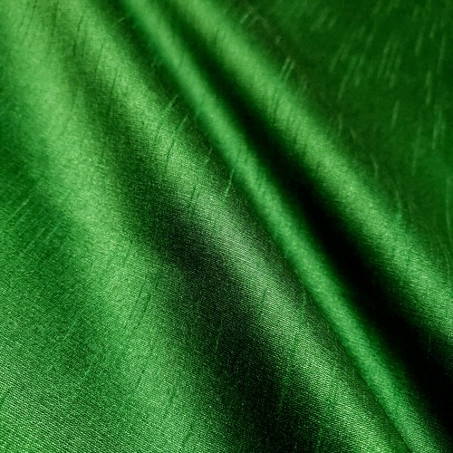 EMERALD GREEN FAUX SILK POLY DUPIONI FABRIC 58" BY THE YARD GEMSTONE FABRIC - Picture 4 of 6