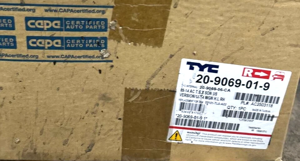 Conjunto de faros TYC 20-9069-01-9 CAPA derecho para Acura TSX 2009-2014 NUEVO Foto 2 de 2