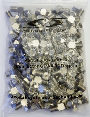 100 pcs F Type Right Angle 90 Degree Coax Connector M/F AT&T Approved