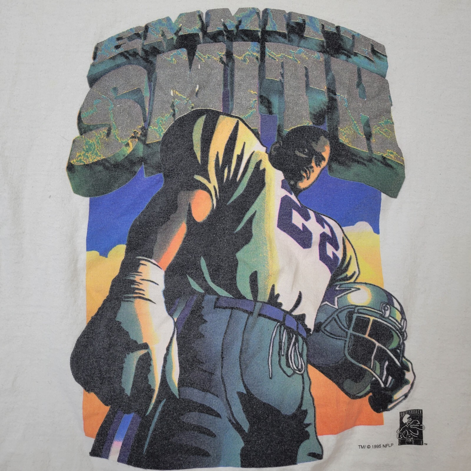 T shirt vintage 1996 Emmitt Smith Dallas Cowboys prima fila uomo XL NFL anni 90 USA