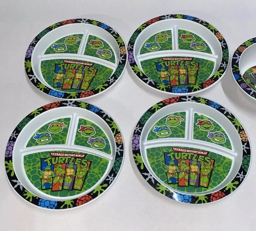 TMNT Teenage Mutant Ninja Turtles Gerber Plate/Bowl Set 4 Plates And 3 Bowls - 第 2/4 張圖片