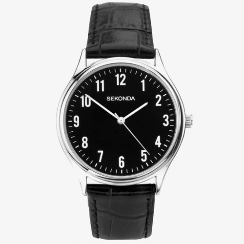 Sekonda Black Dial Mens Watch Leather Strap 1777 Quartz 30m RRP £29.99 - Picture 5 of 5