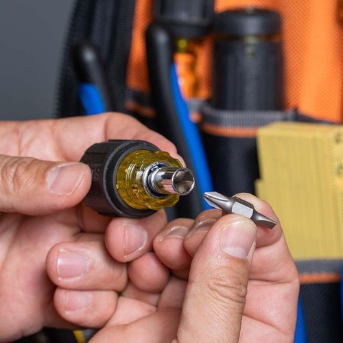 Tools 32561 Multi-Bit Screwdriver / Nut Driver, 6-in-1 Stubby Screwdriver with 2 - Picture 6 of 10