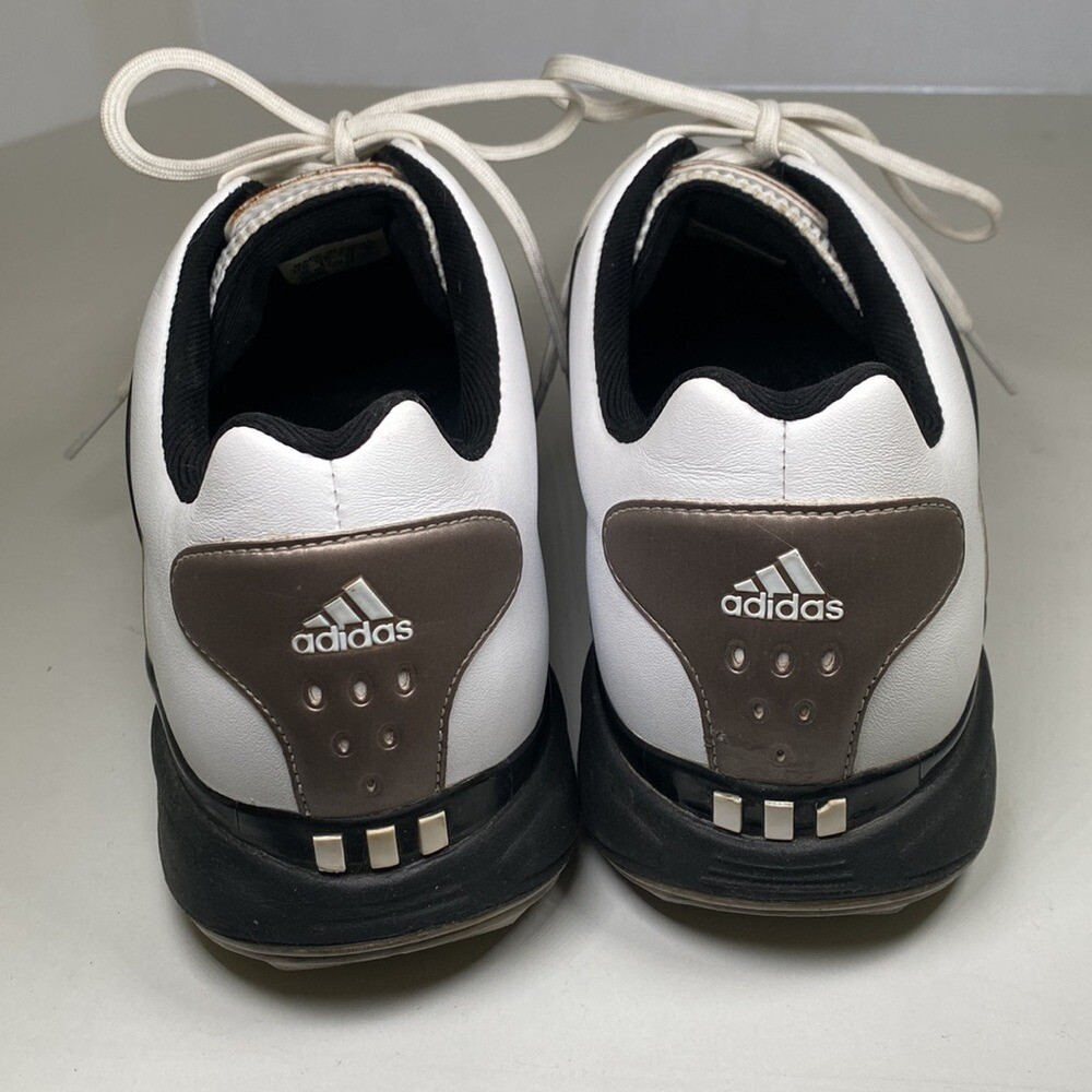 Adidas Adiprene Powerband Chassis White leather plus gray/black Golf Shoe Sz.10