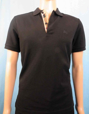 NWT BURBERRY OXFORD BLACK COTTON CHECK LOGO SHORT SLEEVE