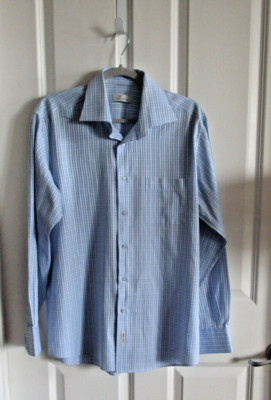 Daniel Bessi Milano Mens Blue Striped LongSleeve  Shirt Large