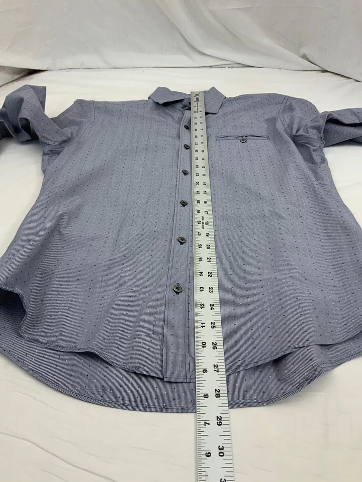 Camisa Zachary Prell S Azul Cuadros 100% Algodón Abotonada Manga Larga YGI V1-401 Foto 4 de 4