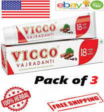 3X Vicco Vajradanti Toothpaste Ayurvedic Herbal Toothpaste 200g Each FREE SHIP