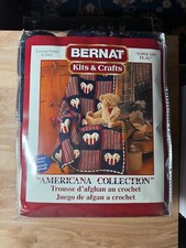 "NEW" Vintage - Bernat Crochet Afghan Kit - "LOVE MY FLAG" - Kit  423602