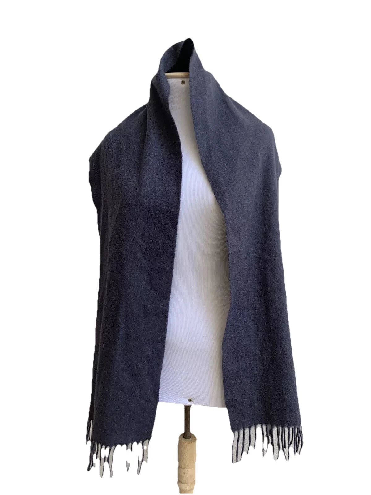 Foulard CHRISTIAN DOMINGO GRIS RECTANGLE laine cachemire 66/12 pouces #A23