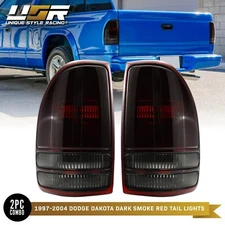 Dark Smoke Red Tail Light Set Left+Right For 1997-2004 Dodge Dakota Pickup Truck